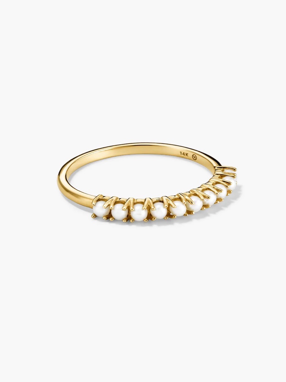 Mejuri PEARL HALF ETERNITY RING